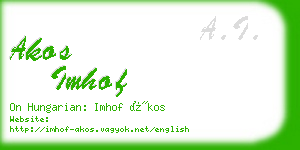 akos imhof business card